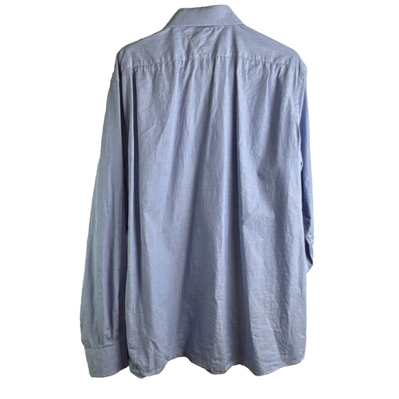 Tommy Hilfiger Mens 17 34-35 Dress Shirt Blue Long Sleeves Button Business - Picture 2 of 5